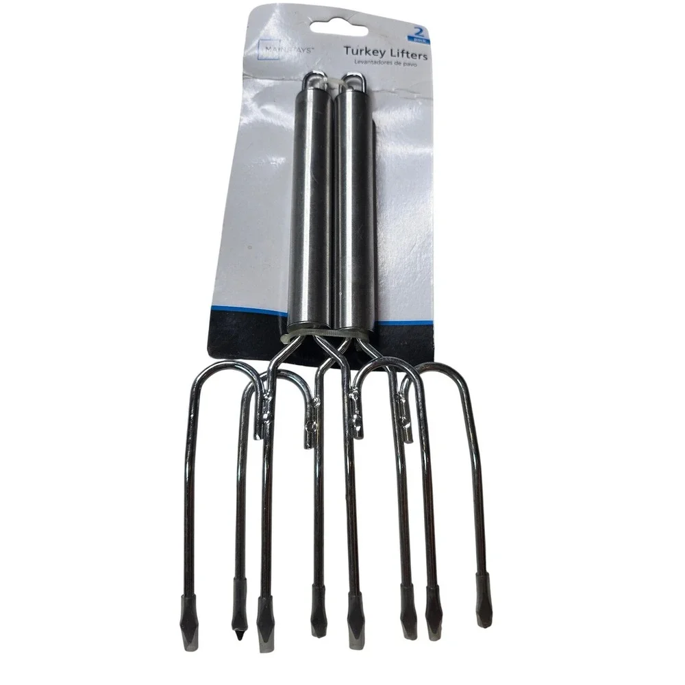 Mainstays Turkey Lifters 2 Pack Stainless Steel Roast Forks MS67-020-020-12 G3